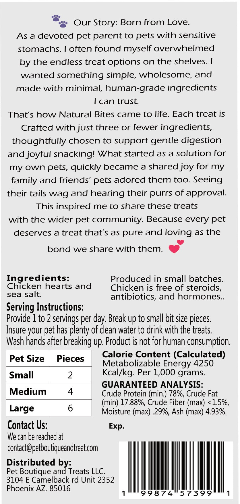 Chicken Hearts Dog Treats ** 6 Units Sold