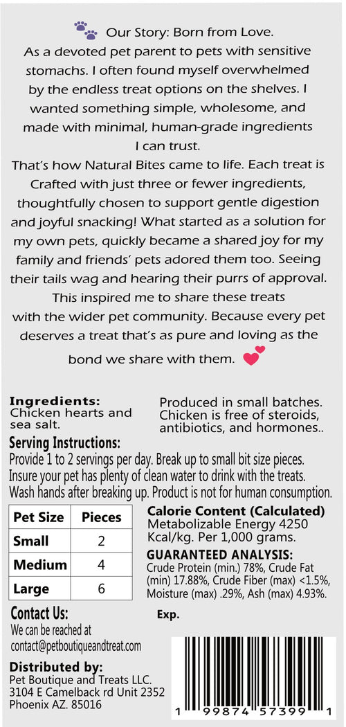 Chicken Hearts Dog Treats ** 6 Units Sold